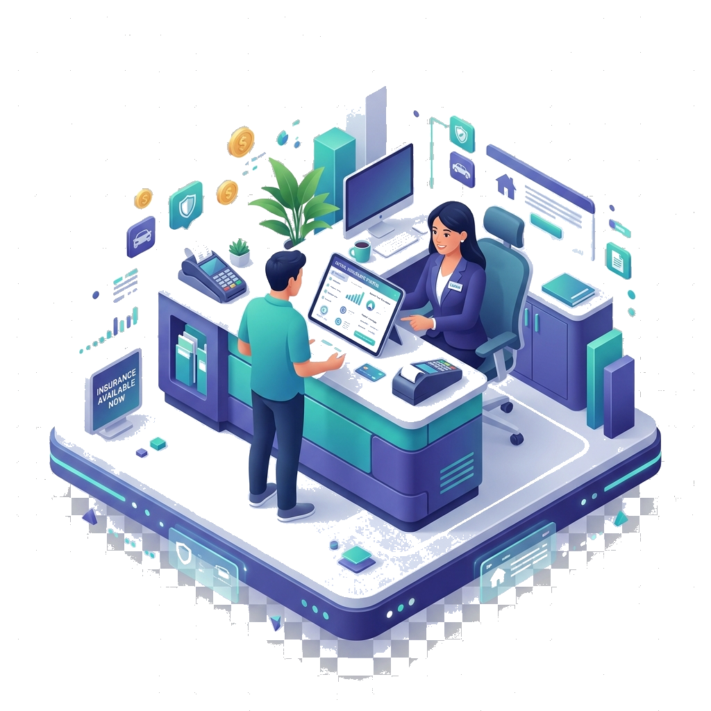 POS Portal Isometric Illustration