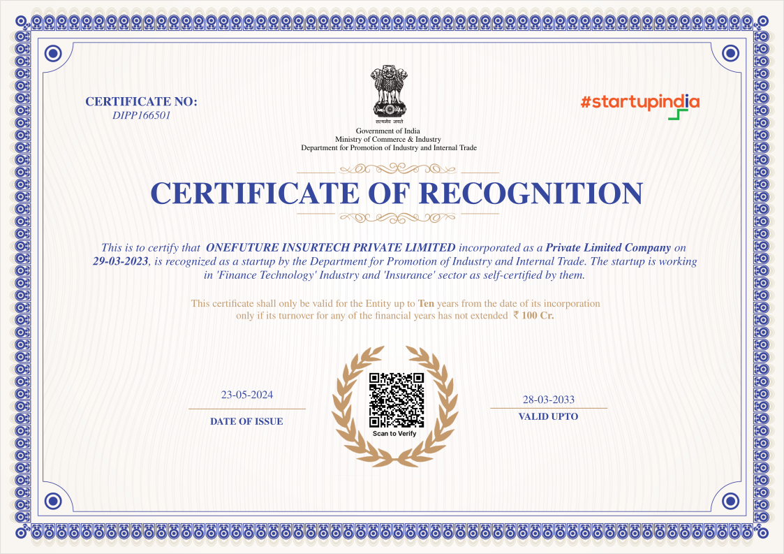 Startup India Certificate